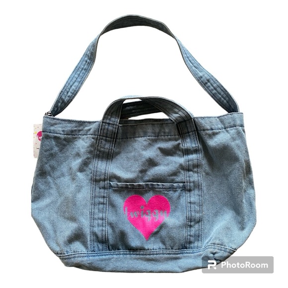 NWT! Special Edition Bouquet Denim Tote by Twiggy Hawaii - Picture 3 of 4